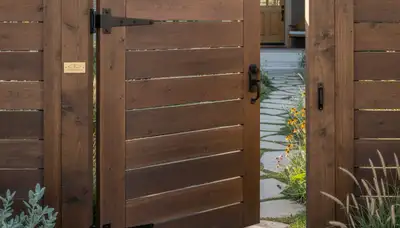 Custom gate and fence installation by Chop Chop Landscaping in Salt Lake City, UT for secure, stylish entry