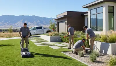 Landscaping crew provides lawn care services in Salt Lake City, UT