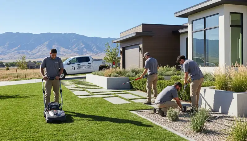 Landscaping crew provides lawn care services in Salt Lake City, UT