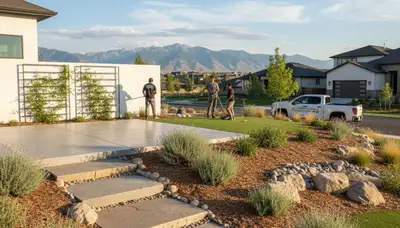 Landscaping crew serving Salt Lake City, UT with professional lawn care and yard maintenance