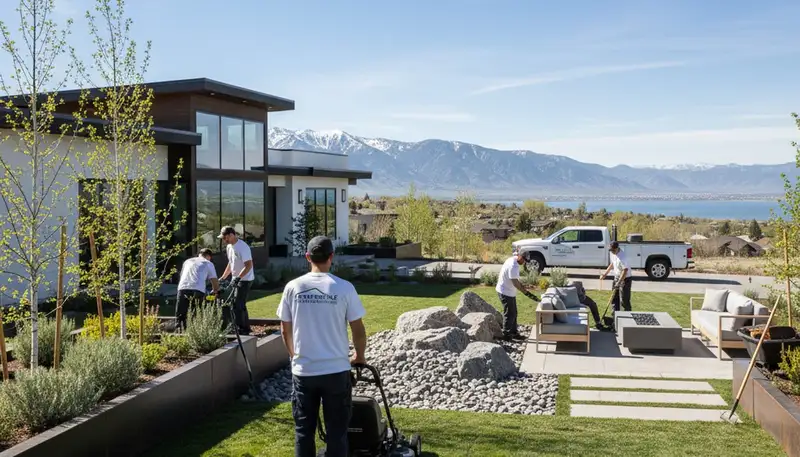 Salt Lake City, UT landscaping team providing professional lawn care for local homes and businesses