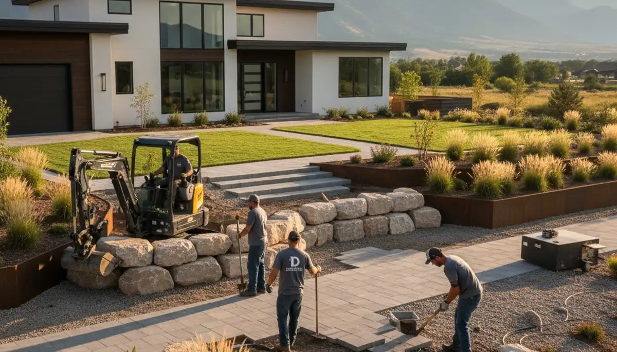 Landscaping team providing lawn care services in Salt Lake City, UT