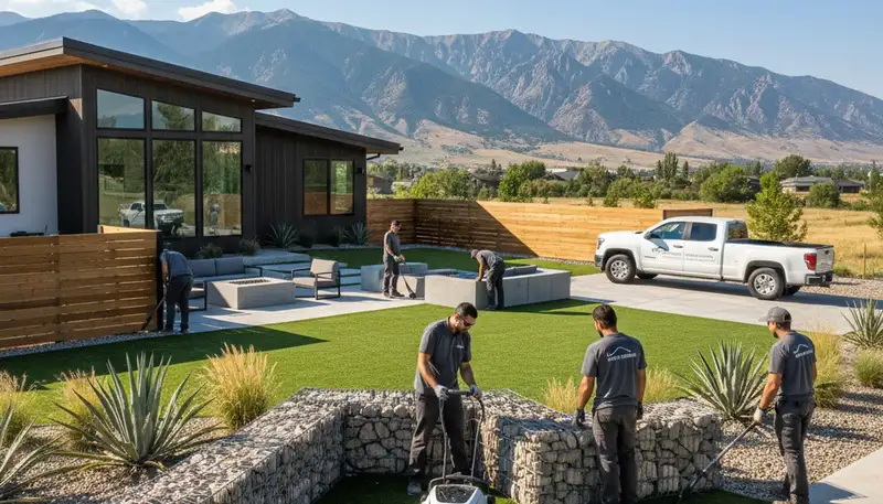 Salt Lake City, UT landscaping team providing professional lawn care and yard maintenance services