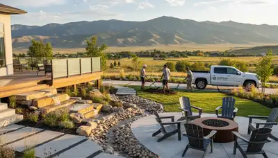 Landscaping crew providing lawn care services in Salt Lake City, UT