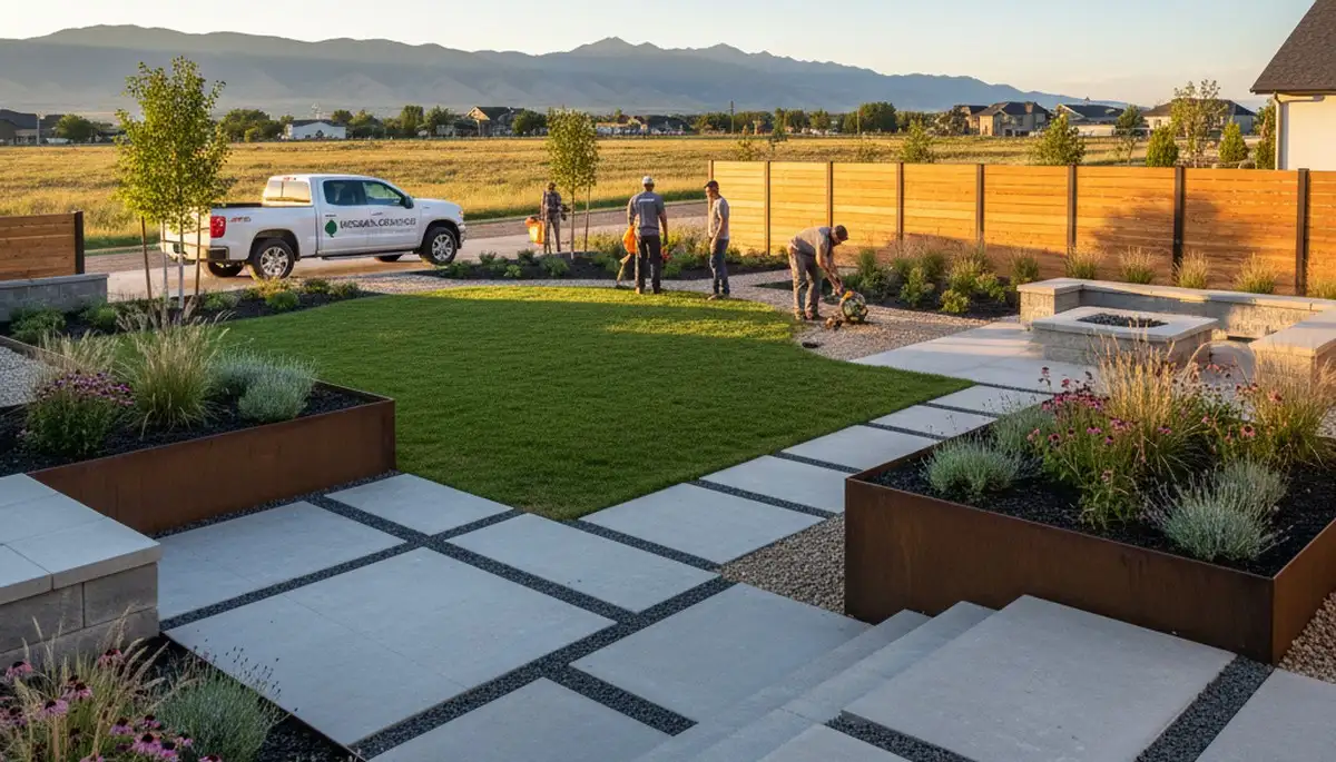 Landscaping team serving Salt Lake City, UT with professional lawn care and yard maintenance services