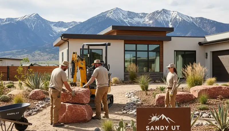 Landscaping crew provides lawn care service in Salt Lake City, UT