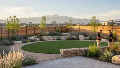 Landscaping crew providing lawn care service in Salt Lake City, UT