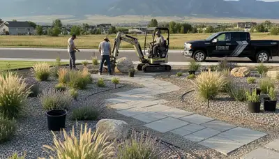 Landscaping crew providing lawn care services in Salt Lake City, UT