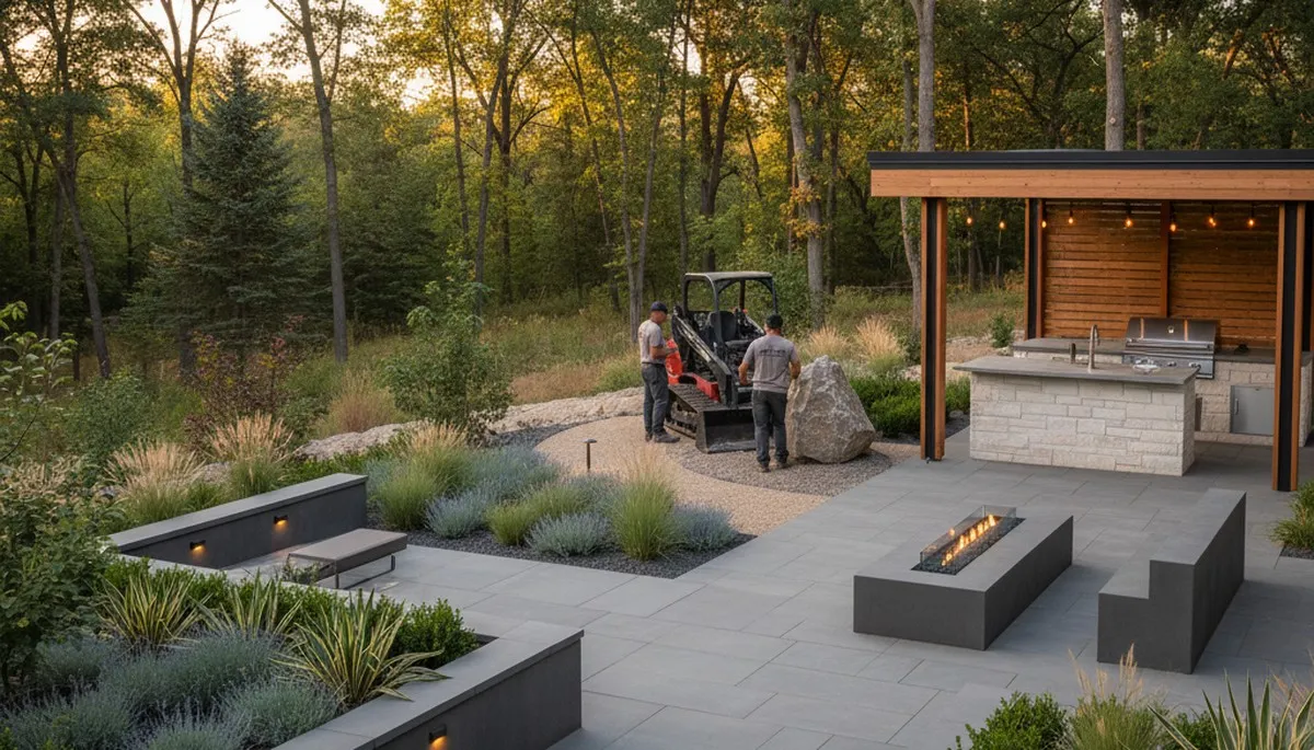 Landscaping crew providing lawn care services in Salt Lake City, UT